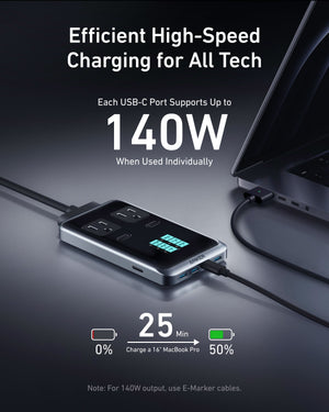 Anker Prime Charging Station (8-in-1, 240W)  and 100W GaN Wall Charger (3 Ports)