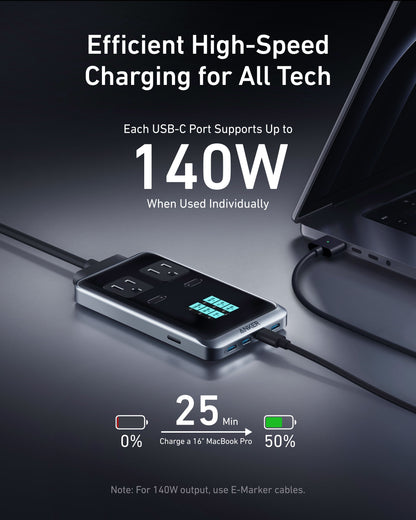Anker Prime Charging Station (8-in-1, 240W)  and 100W GaN Wall Charger (3 Ports)