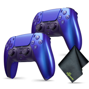 2x Sony PS5 DualSense Wireless Controller - Chroma Indigo + Cleaning Cloth PlayStation
