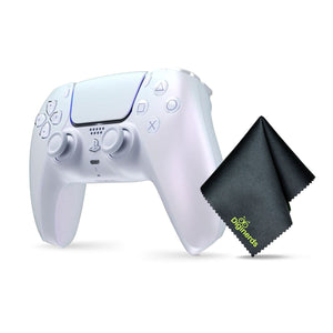 Sony PS5 DualSense Wireless Controller Chroma Pearl + Microfiber Cleaning Cloth PlayStation