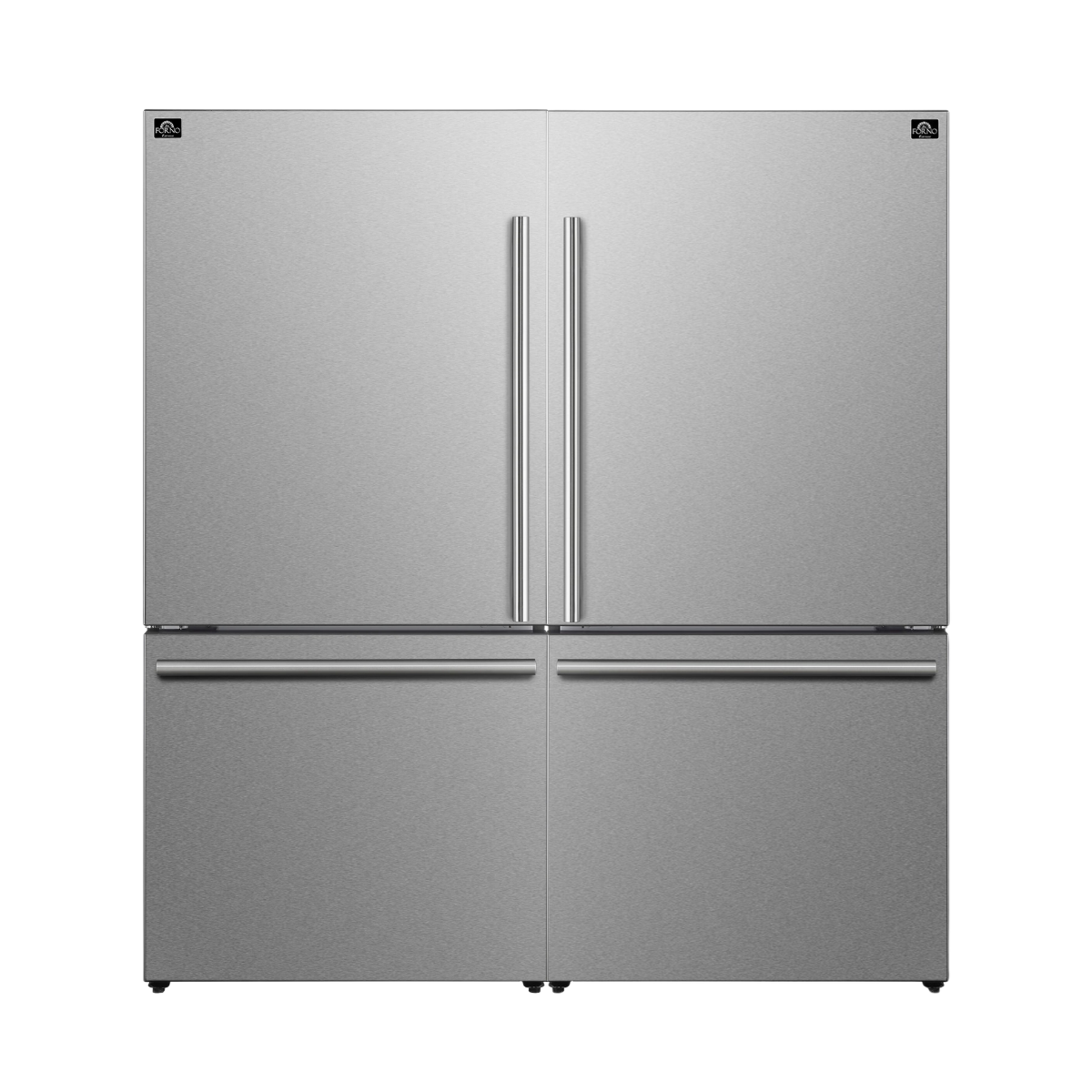 FORNO Espresso Milano 62" 34.4 cu. ft. Side-By-Side Refrigerator with Ice Maker in Stainless Steel