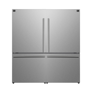 FORNO Espresso Milano 62" 34.4 cu. ft. Side-By-Side Refrigerator with Ice Maker in Stainless Steel