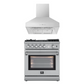 Forno Appliance Package - 30" Gas Range, 30" Range Hood, AP-FFSGS6276-30-W