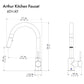ZLINE Arthur Pull Down Single Handle Kitchen Faucet in Chrome (ATH-KF-CH)