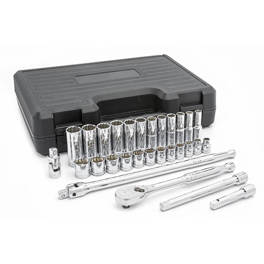 GearWrench 80692 29 Pc. 3/8" Drive 12 Point Standard & Deep Metric Mechanics Tool Set