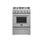 FORNO Breno 24" 2.3 cu. ft. Freestanding Gas Range with 4 Sealed Burners in Stainless Steel, FFSGS6272-24