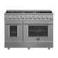 FORNO Galiano 48" 6.58 cu. ft. Gas Range with 8 Italian Burners in Stainless Steel, FFSGS6244-48
