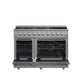 FORNO Galiano 48" 6.58 cu. ft. Gas Range with 8 Italian Burners in Stainless Steel, FFSGS6244-48