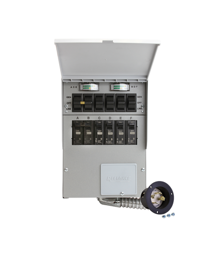 Starter Home Backup Kit (120V/240V, 30 Amp, 6-Circuit Transfer Switch + Cable, For F3800)