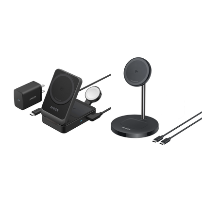 Anker MagGo Wireless Charging Station (Foldable 3-in-1) & Anker MagGo Wireless Charger (2-in-1, Stand)