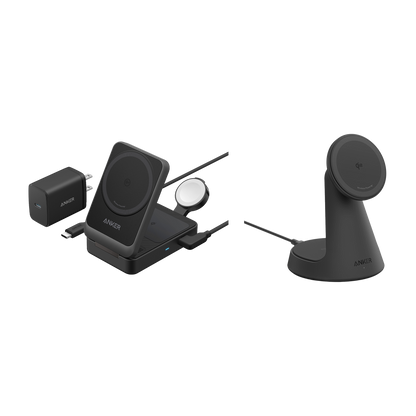 Anker MagGo Wireless Charging Station (Foldable 3-in-1) & Anker MagGo Wireless Charger (2-in-1, Dock Stand)