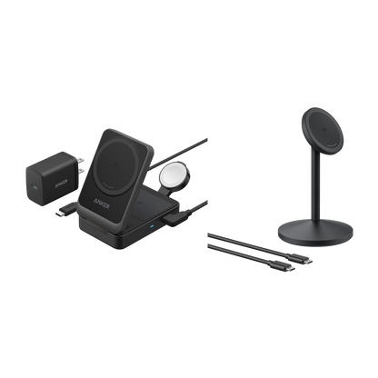 Anker MagGo Wireless Charging Station (Foldable 3-in-1) & Anker MagGo Wireless Charger (Stand)