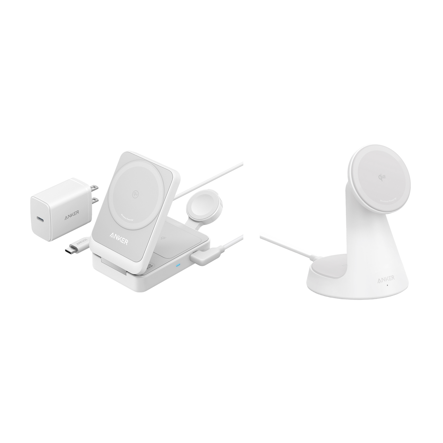 Anker MagGo Wireless Charging Station (Foldable 3-in-1) & Anker MagGo Wireless Charger (2-in-1, Dock Stand)