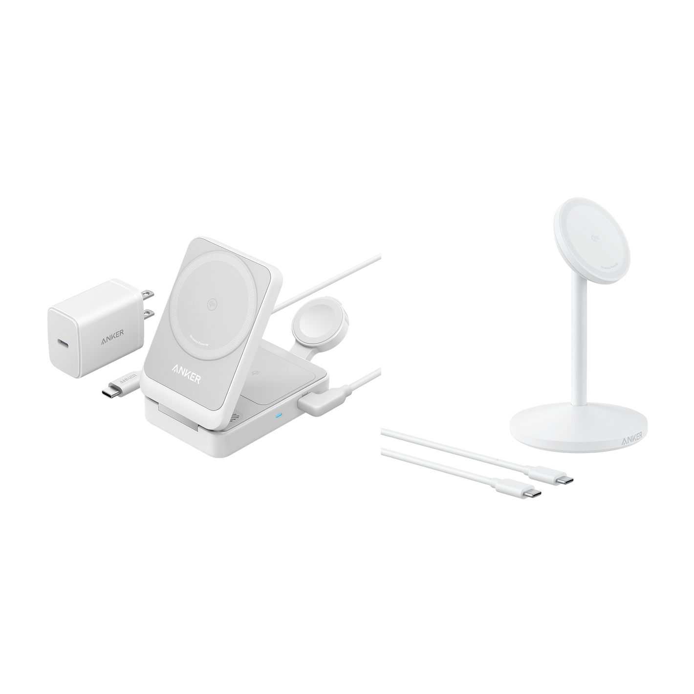 Anker MagGo Wireless Charging Station (Foldable 3-in-1) & Anker MagGo Wireless Charger (Stand)
