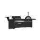 FORNO Outdoor Kitchen Set - Gas Grill with 4 Burners, Gas Pizza Oven, Sink Module/Beverage Center with Black Sintered Stone Countertop