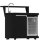 FORNO Outdoor Kitchen Set - Gas Grill with 4 Burners, Gas Pizza Oven, Sink Module/Beverage Center with Black Sintered Stone Countertop