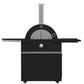 FORNO Outdoor Kitchen Set - Gas Grill with 4 Burners, Gas Pizza Oven, Sink Module/Beverage Center with Black Sintered Stone Countertop