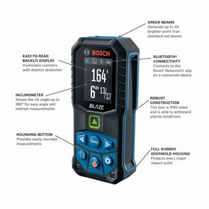 Bosch GLM165-27CGL 3.7V Blaze 165ft LDM G BT