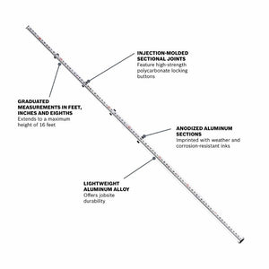 Bosch GR16 16' Aluminum Telescoping Grade Rod, Feet/Inches/8ths