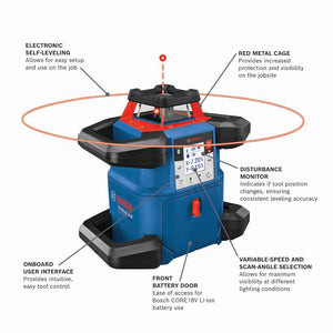 Bosch GRL4000-80CHVK 18V REVOLVE4000 Connected Self-Leveling Horizontal/Vertical Rotary Laser Kit