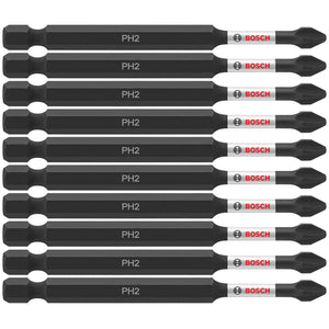 Bosch ITPH235B 10-Pc Impact Tough 3.5" Phillips #2 Power Bits