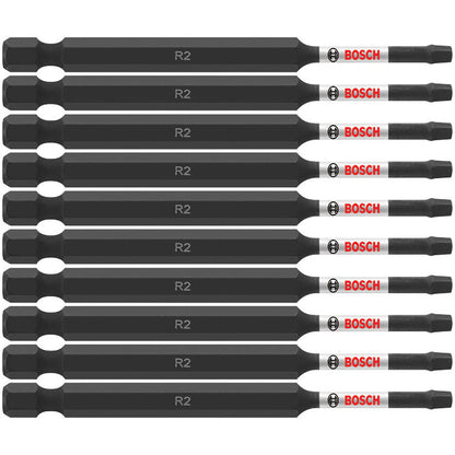 Bosch ITSQ235B 10 pc. Impact Tough 3.5" Square #2 Power Bits (Bulk Pack)