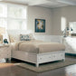 Sandy Beach Eastern King Storage Sleigh Bed Cream White