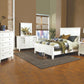 Sandy Beach Eastern King Panel Bed with High Headboard Cream White