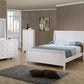 Selena Full Sleigh Platform Bed Cream White