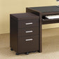 Skeena 3-drawer Mobile Storage Cabinet Cappuccino