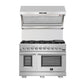 Forno Package - 48" Dual Fuel Range, Wall Mount Range Hood, Refrigerator, Microwave, Dishwasher