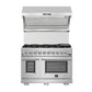 Forno Package - 48" Gas Range, Wall Mount Range Hood, Refrigerator, Microwave, Dishwasher, AP-FFSGS6260-48-8