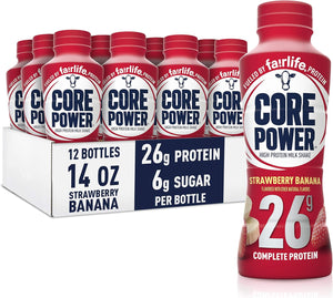 Core Power Protein Strawberry Banana 26g Bottles, 14 fl oz, 2 Packs Of 12 Bottles
