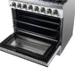FORNO Galiano 36" 5.36 cu. ft. Dual Fuel Range with 6 Sealed Burners in White with Antique Brass Accents, FFSGS6156-36WHT