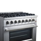 FORNO Marco 36" 5.36 cu. ft. Dual Fuel Range in Stainless Steel with 6 Sealed Burners, FFSGS6197-36