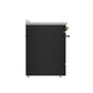 FORNO Espresso Paolo 30" 4.38 cu. ft. Freestanding Electric Range in Black with Antique Brass Handles, FFSEL6011-30BLK