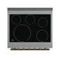 FORNO Espresso Paolo 30" 4.38 cu. ft. Freestanding Electric Range in Black with Antique Brass Handles, FFSEL6011-30BLK
