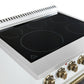 FORNO Espresso Paolo 30" 4.38 cu. ft. Freestanding Electric Range in White with Antique Brass Handles, FFSEL6011-30WHT