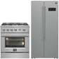 Forno Appliance Package - 30" Gas Range with Built-In Temperature Gauge and 33" Refrigerator, FBDL-021-01CAUS