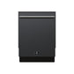 FORNO Espresso Romano 24" Built-In Tall Tub Dishwasher in Black with Silver Handles, FDWBI8035-24BLK