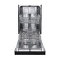 FORNO Espresso Polo 18" Built-in Dishwasher in Black, FDWBI8041-18BLK