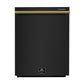 FORNO Espresso Pozzo 24" Built-In Dishwasher in Black with Antique Brass Handles, FDWBI8067-24BLK