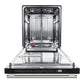FORNO Espresso Pozzo 24" Built-In Dishwasher in Black with Silver Handles, FDWBI8067-24BLK