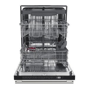 FORNO Espresso Pozzo 24" Built-In Dishwasher in Black with Silver Handles, FDWBI8067-24BLK