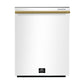 FORNO Espresso Pozzo 24" Built-In Dishwasher in White with Antique Brass Handles, FDWBI8067-24WHT