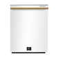 Forno Espresso Package - 30" Electric Range, Range Hood, Refrigerator and Dishwasher in White with Antique Brass Handles