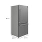 FORNO Espresso Milano 31" 17.2 cu. ft. Refrigerator and Bottom Freezer in Stainless Steel with Silver Handles, FFFFD1785-31S