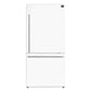 Forno Espresso Package - 30" Electric Range, Range Hood and Refrigerator in White with Silver Handles, FBDL-001-03US