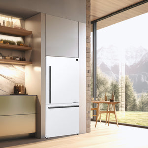 FORNO Espresso Milano 31" 17.2 cu. ft. Refrigerator and Bottom Freezer in White with Silver Handles, FFFFD1785-31WHT