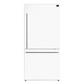 FORNO Espresso Milano 31" 17.2 cu. ft. Refrigerator and Bottom Freezer in White with Silver Handles, FFFFD1785-31WHT